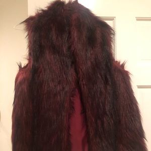 Bcbgeneration maroon faux fur vest